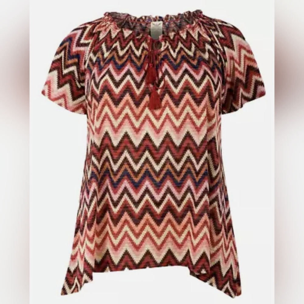 Faded Glory Boho Peasant Style Shirt 1X 16W